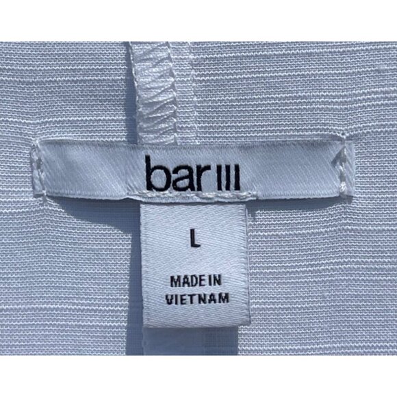 Bar III Womens White Sleeveless Button-Down Collared Top Size L Lightweight - Picture 9 of 10